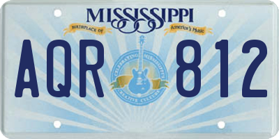 MS license plate AQR812