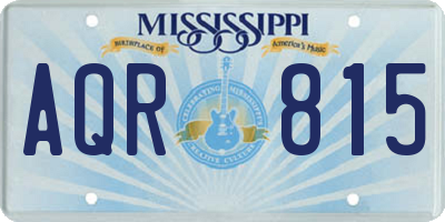 MS license plate AQR815