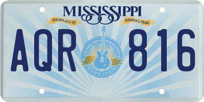 MS license plate AQR816