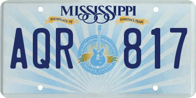 MS license plate AQR817