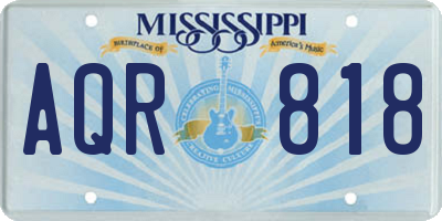 MS license plate AQR818
