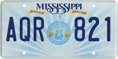 MS license plate AQR821