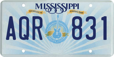 MS license plate AQR831