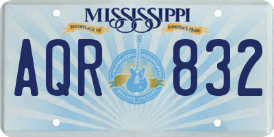MS license plate AQR832
