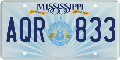 MS license plate AQR833
