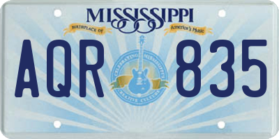 MS license plate AQR835