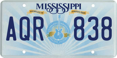 MS license plate AQR838