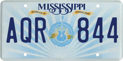 MS license plate AQR844
