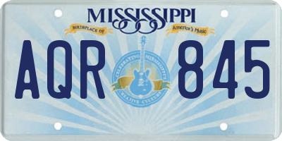 MS license plate AQR845