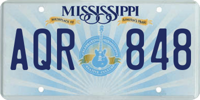 MS license plate AQR848