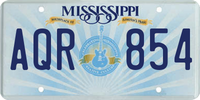 MS license plate AQR854