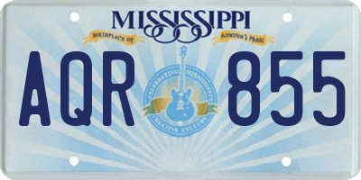 MS license plate AQR855