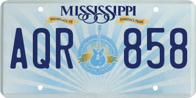 MS license plate AQR858
