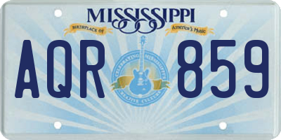 MS license plate AQR859