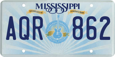 MS license plate AQR862