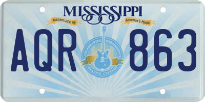 MS license plate AQR863