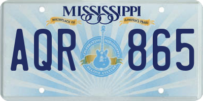 MS license plate AQR865
