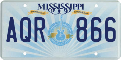 MS license plate AQR866