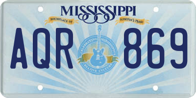 MS license plate AQR869