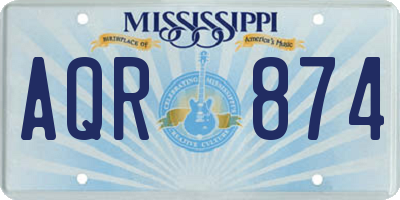 MS license plate AQR874