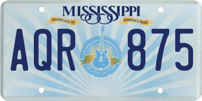 MS license plate AQR875