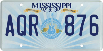 MS license plate AQR876