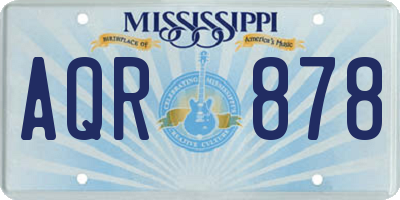 MS license plate AQR878