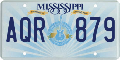 MS license plate AQR879