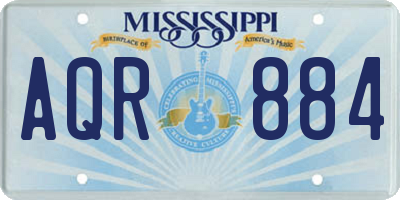 MS license plate AQR884