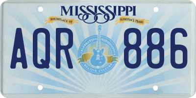 MS license plate AQR886
