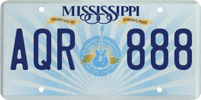 MS license plate AQR888