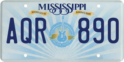 MS license plate AQR890
