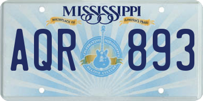 MS license plate AQR893