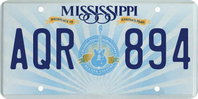 MS license plate AQR894
