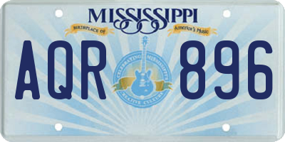 MS license plate AQR896