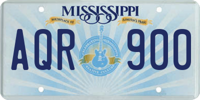 MS license plate AQR900