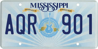 MS license plate AQR901