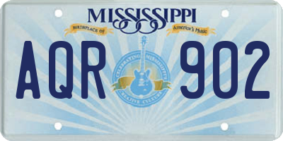 MS license plate AQR902