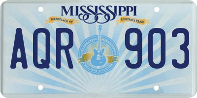 MS license plate AQR903