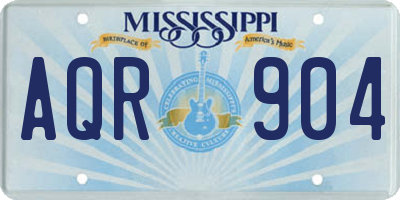 MS license plate AQR904