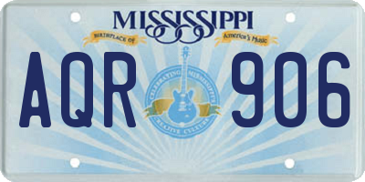 MS license plate AQR906