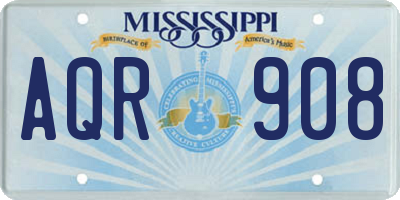MS license plate AQR908