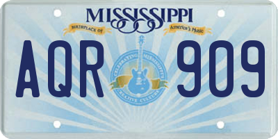 MS license plate AQR909