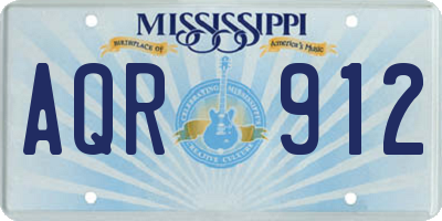 MS license plate AQR912