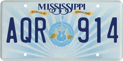 MS license plate AQR914
