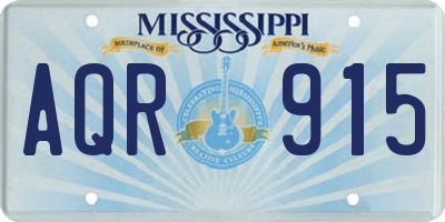 MS license plate AQR915
