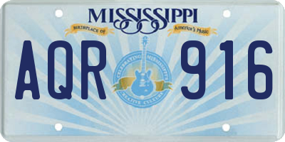 MS license plate AQR916