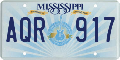 MS license plate AQR917