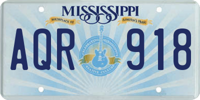 MS license plate AQR918