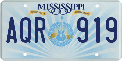 MS license plate AQR919